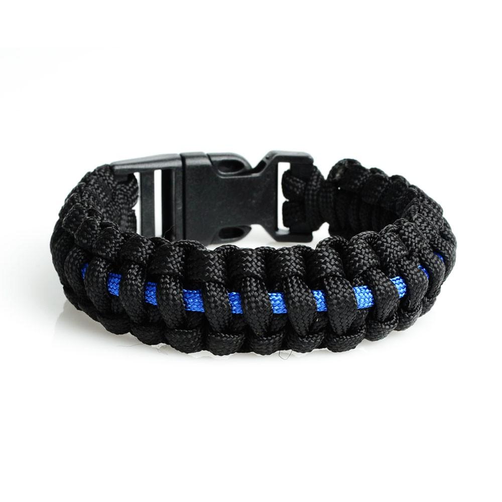 Thin Blue Line Paracord Survival Bracelet | Heroic Defender 9 Inches